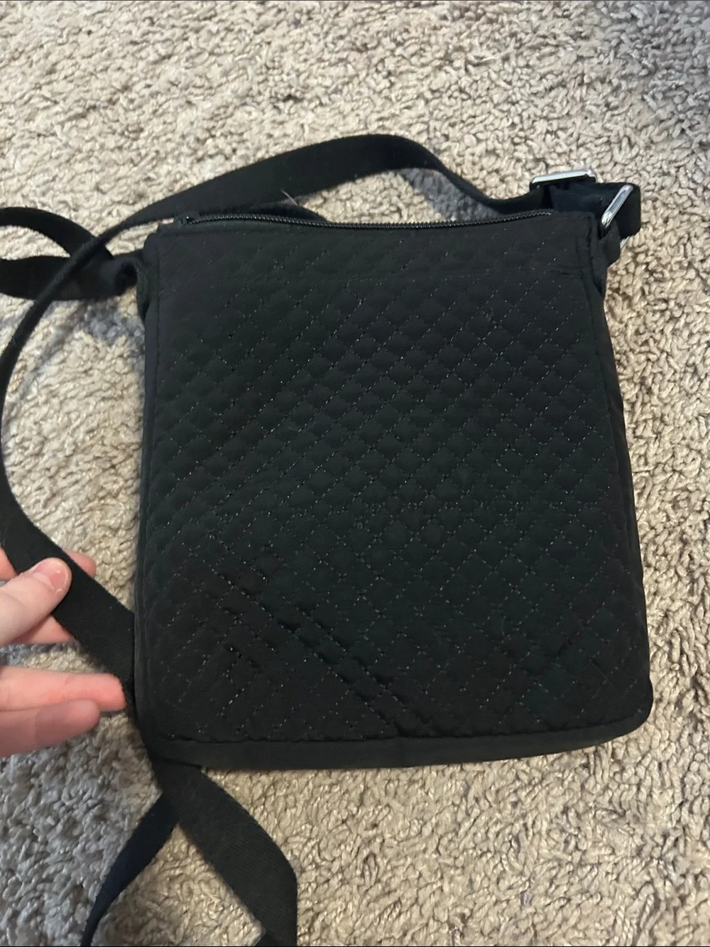 Vera Bradley Black Quilted Crossbody Pouch